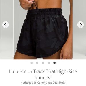 lululemon athletica Track That High-Rise Shorts - Black Camo
